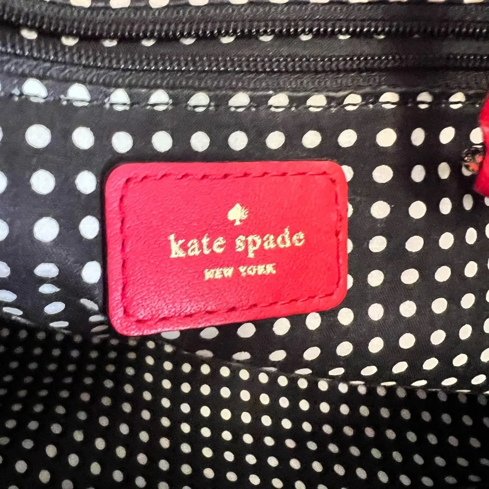 SOLD. Kate Spade Red Quilted Xmas Holiday Chic Designer Bag - Picture 5 of 9